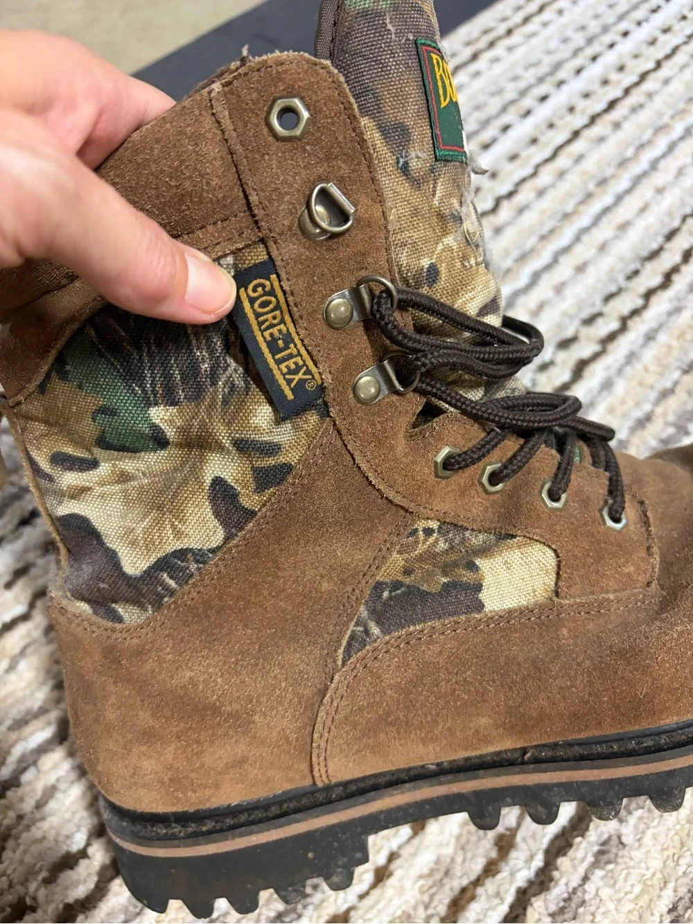 RedHead Brown Suede Hunting Boots with Camo Trim